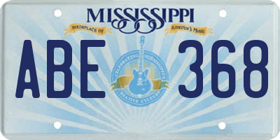 MS license plate ABE368