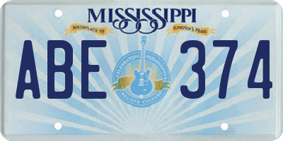 MS license plate ABE374