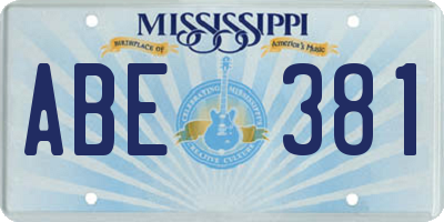 MS license plate ABE381