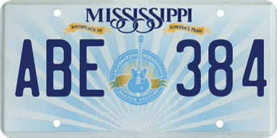 MS license plate ABE384