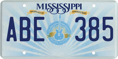 MS license plate ABE385
