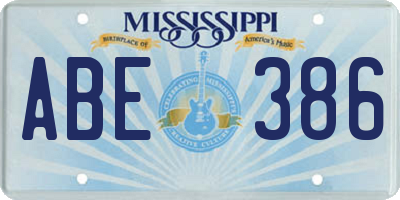 MS license plate ABE386
