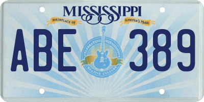 MS license plate ABE389