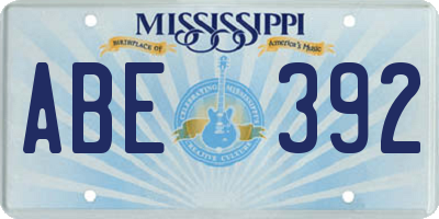 MS license plate ABE392