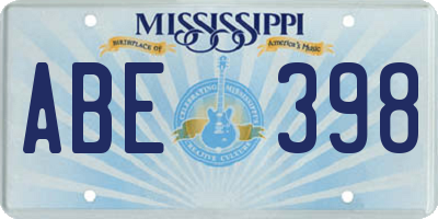 MS license plate ABE398