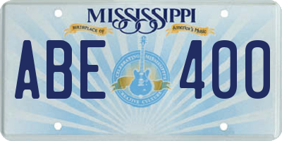 MS license plate ABE400