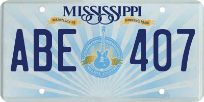 MS license plate ABE407