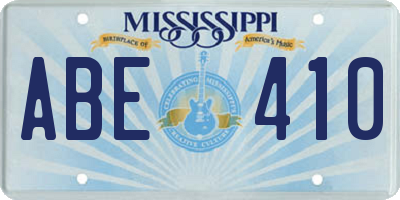 MS license plate ABE410