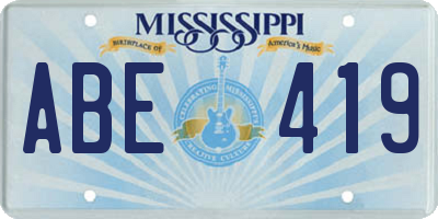 MS license plate ABE419