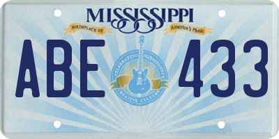 MS license plate ABE433