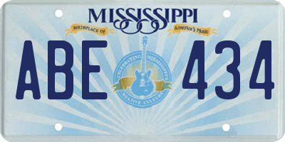 MS license plate ABE434