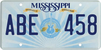 MS license plate ABE458