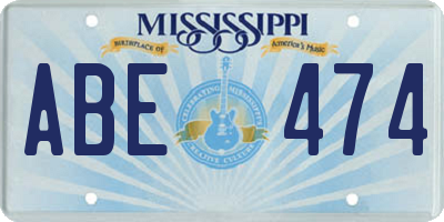 MS license plate ABE474