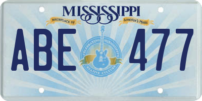 MS license plate ABE477