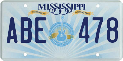 MS license plate ABE478