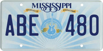 MS license plate ABE480