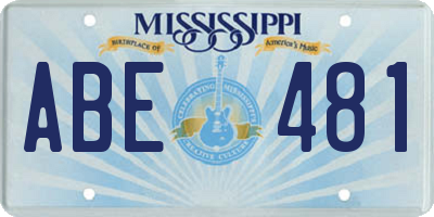 MS license plate ABE481