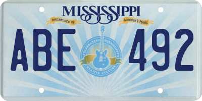 MS license plate ABE492