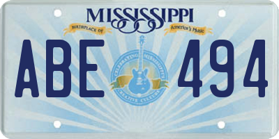 MS license plate ABE494