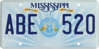 MS license plate ABE520