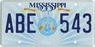 MS license plate ABE543