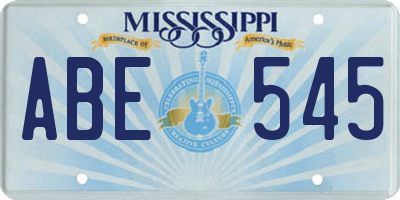 MS license plate ABE545