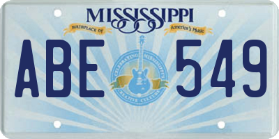 MS license plate ABE549