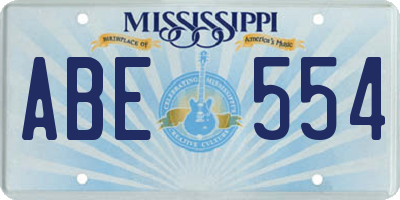 MS license plate ABE554