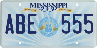 MS license plate ABE555
