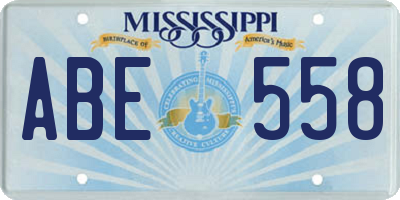 MS license plate ABE558