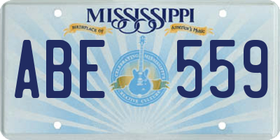 MS license plate ABE559