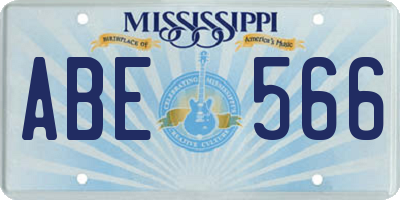 MS license plate ABE566