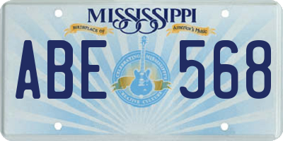 MS license plate ABE568