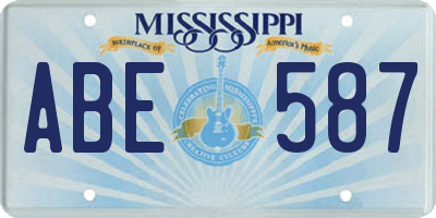 MS license plate ABE587
