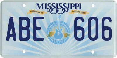 MS license plate ABE606