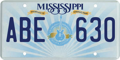 MS license plate ABE630