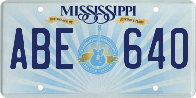 MS license plate ABE640