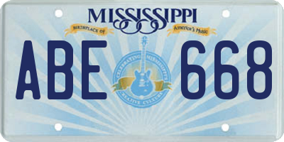 MS license plate ABE668