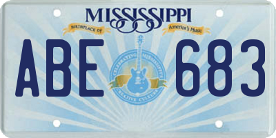 MS license plate ABE683