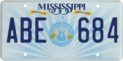 MS license plate ABE684
