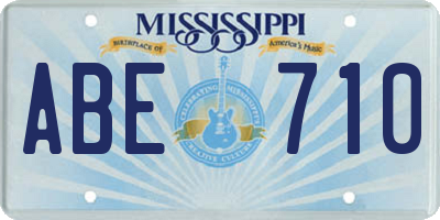 MS license plate ABE710