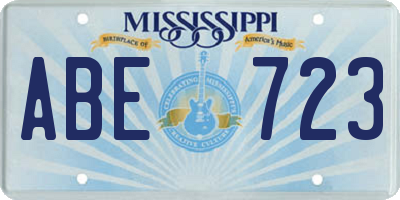 MS license plate ABE723