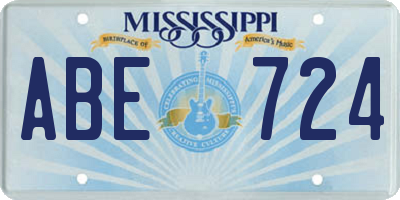 MS license plate ABE724