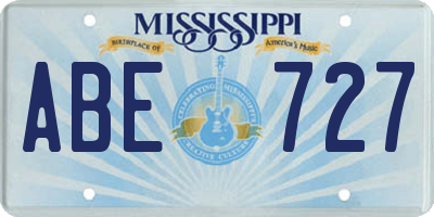 MS license plate ABE727