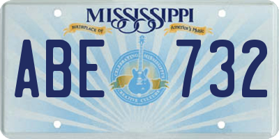 MS license plate ABE732