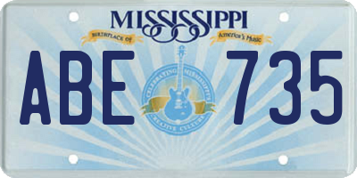 MS license plate ABE735