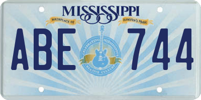 MS license plate ABE744