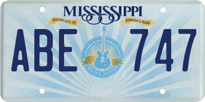 MS license plate ABE747