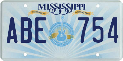 MS license plate ABE754