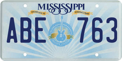 MS license plate ABE763